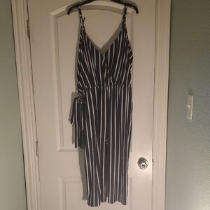 Striped Blue and White Women's Romper